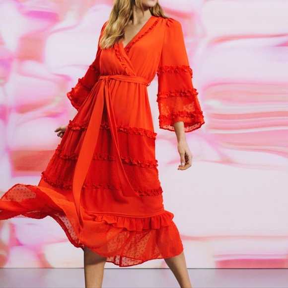 RIXO Dresses & Skirts - RIXO x Target Angel Sleeve Tiered Ruffle Dress